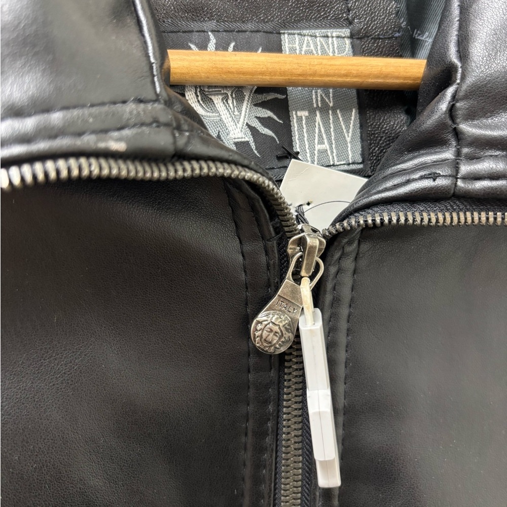 Authentic Versace Black Leather Jacket - image 5